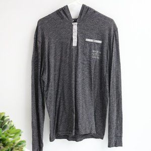 Guess Long Sleeve Hooded Henley Shirt